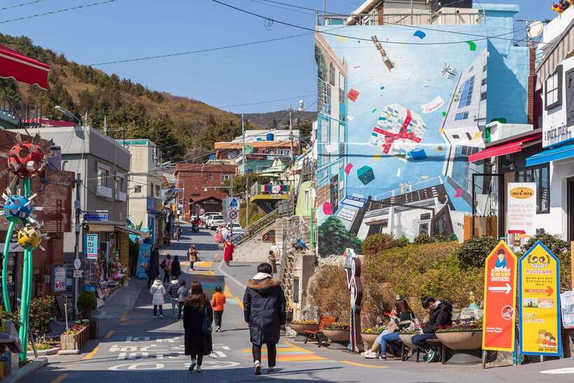 Busan: Coastal Treasures Beach Train, Culture Village & More - Gamcheon Culture Village, where color meets steep hills